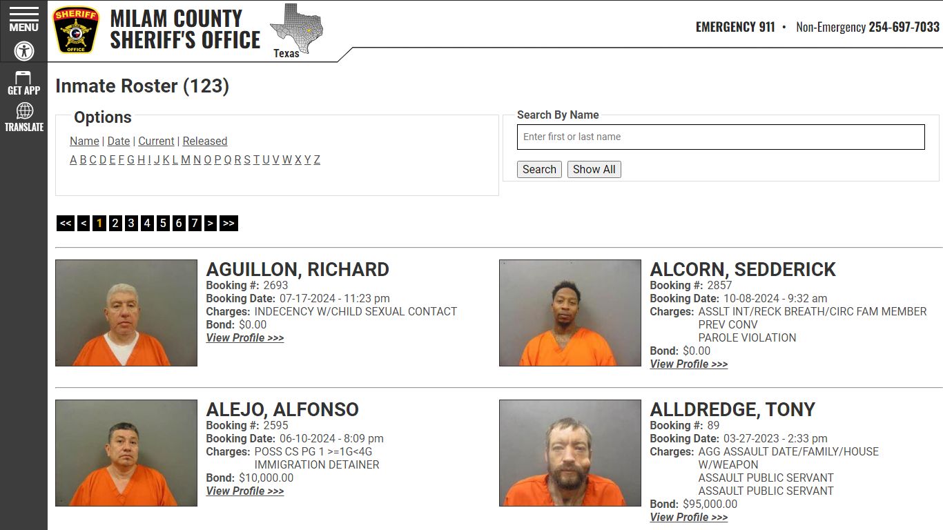 Inmate Roster - Current Inmates - Milam County Sheriff TX