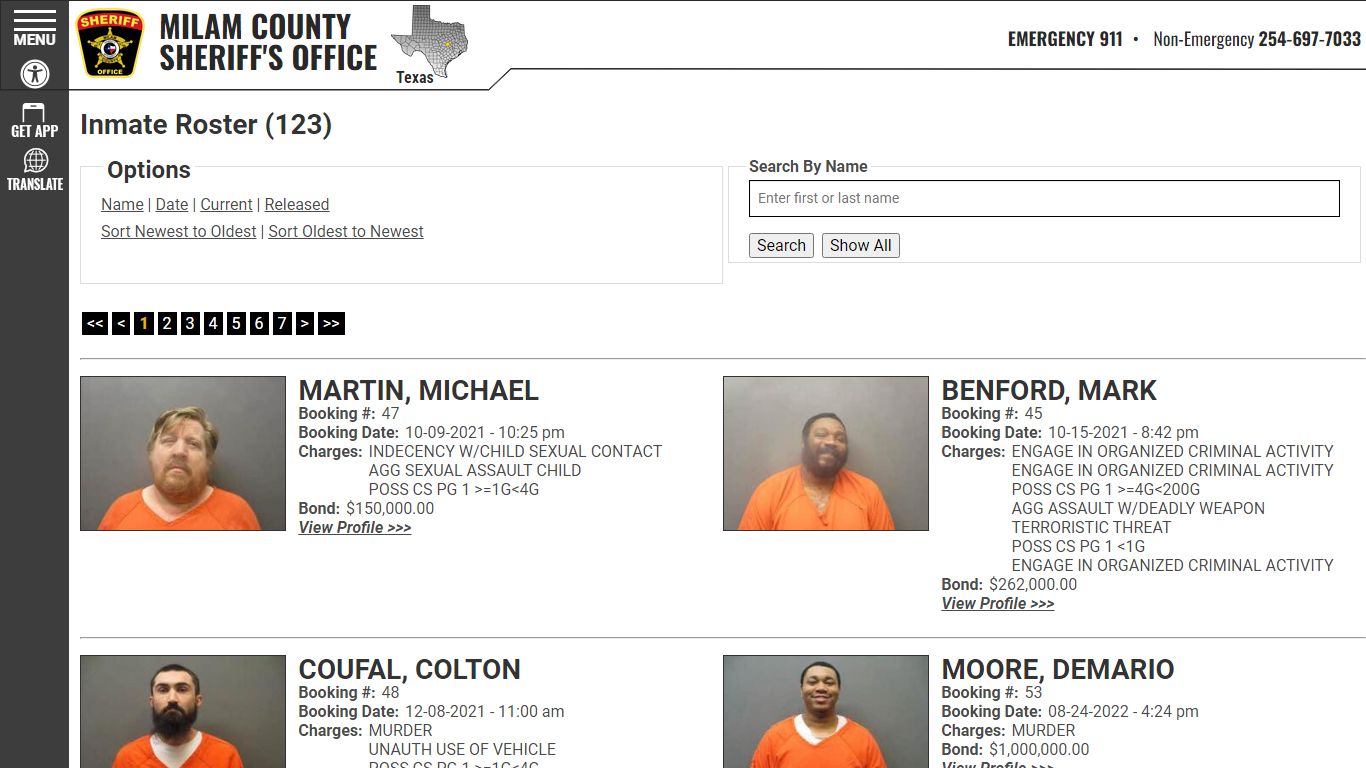 Inmate Roster (127) - Milam County Sheriff TX